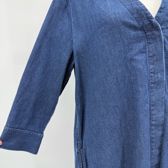COS Mini Shift Dress Size 8 Denim Long‎ Sleeve Minimalist Clean Basic - Picture 3 of 11